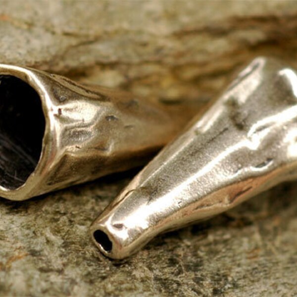Conos para enhebrar, tapas de plata de ley artesanales de 21 x 10 mm, PX-226
