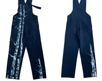 Size XS/S - Birch Trees - Full Length Painted Overalls