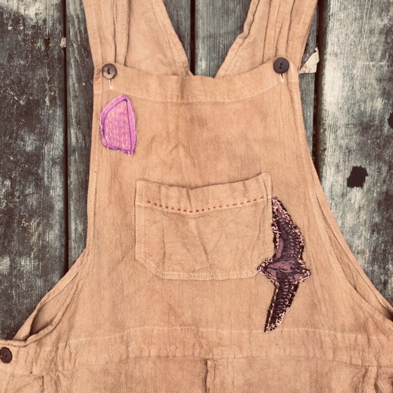 Patch Bibs Wearable Art Overalls One of a Kind romper with Etsy