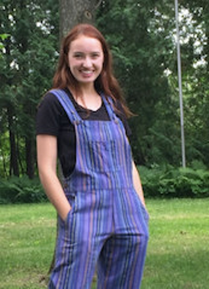 Bib Overalls in Embroidered Stripes cropped bib romper fair Etsy