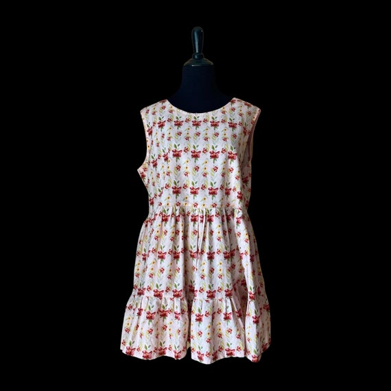 Vintage 1980's handmade cotton dress - Size Large - image 1