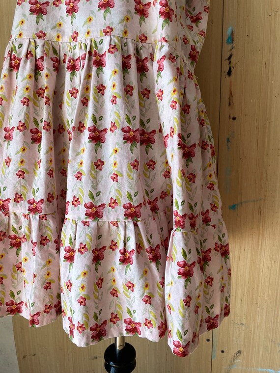 Vintage 1980's handmade cotton dress - Size Large - image 4