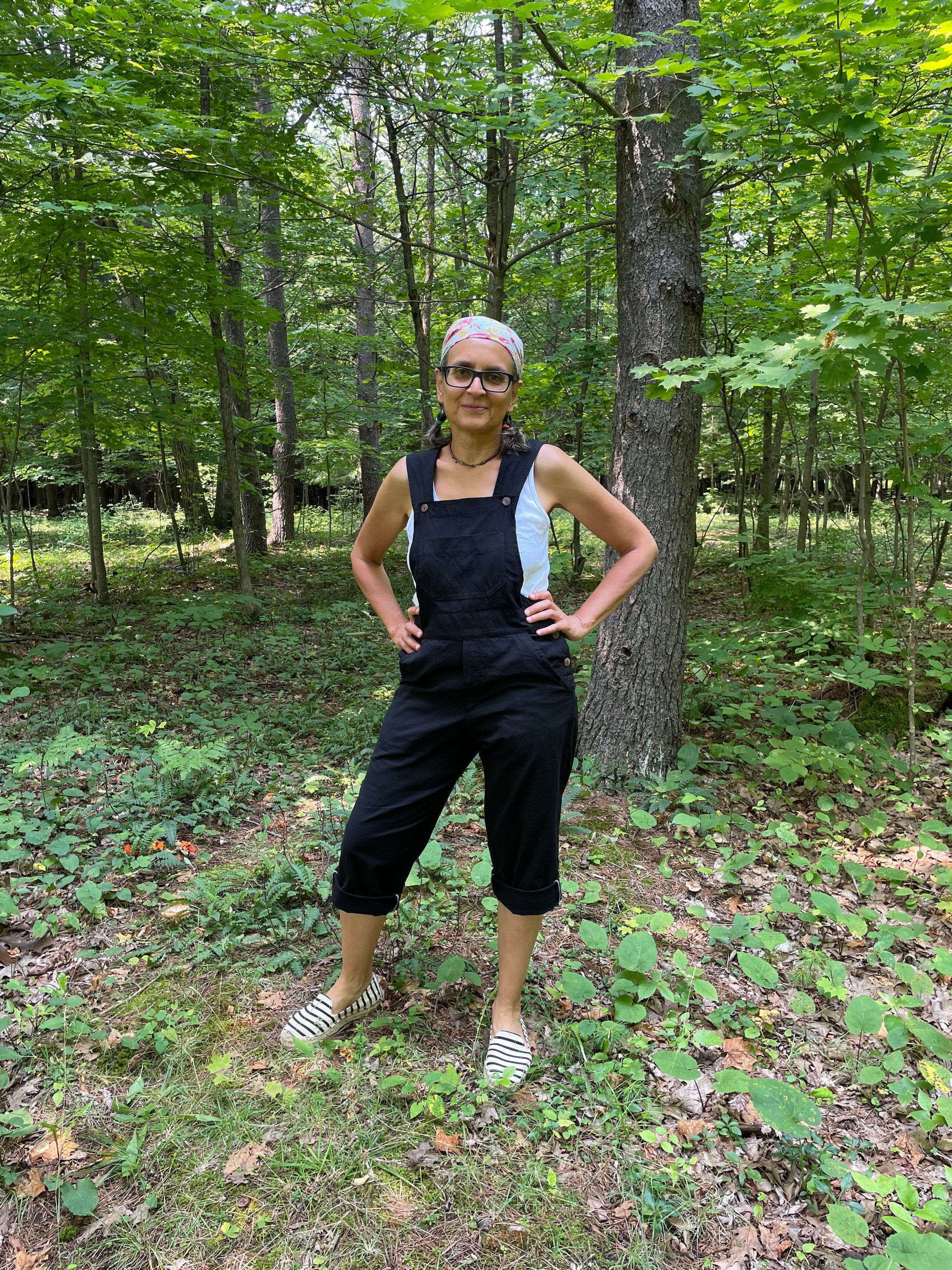 ⭐︎CFT. Tag overalls/Black Daisy Overalls Black