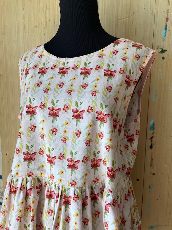 Vintage 1980's handmade cotton dress - Size Large - image 3