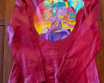 OOAK Hand Painted Cyborg Leather Jacket