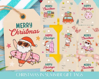 Printable Australian/Summer Themed Christmas Gift Tags
