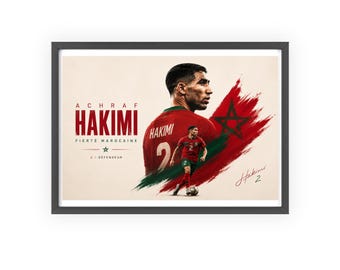 Posters with Wooden Frame Achraf Hakimi Pride of Morocco