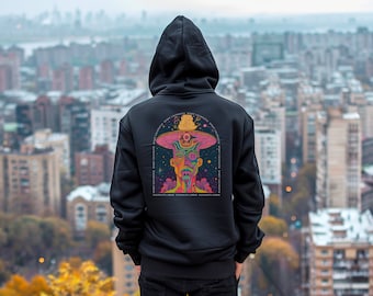 Blooming Consciousness Hoodie, Psychedelic Sweatshirt, Trippy Festival Design Graphic Hoodie, Hippie Rave Clothes, Abstract Galaxy, Star