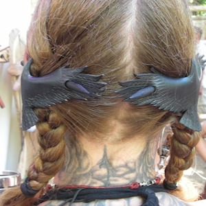 Raven hair barrette:Original,handmade,Raven,Crow,Birds,corvid,Hair accessories,Nordic,Runes,pagan,heathen, Viking,Gothic,Hair barrette,hair image 9