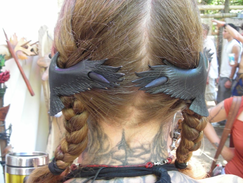 Raven hair barrette:Original,handmade,Raven,Crow,Birds,corvid,Hair accessories,Nordic,Runes,pagan,heathen, Viking,Gothic,Hair barrette,hair image 9