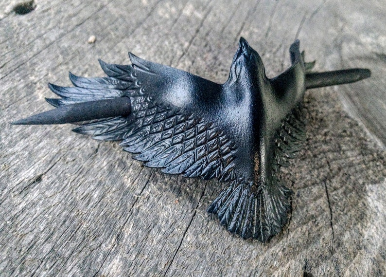 Raven hair barrette:Original,handmade,Raven,Crow,Birds,corvid,Hair accessories,Nordic,Runes,pagan,heathen, Viking,Gothic,Hair barrette,hair image 4