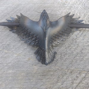 Raven hair barrette:Original,handmade,Raven,Crow,Birds,corvid,Hair accessories,Nordic,Runes,pagan,heathen, Viking,Gothic,Hair barrette,hair image 6