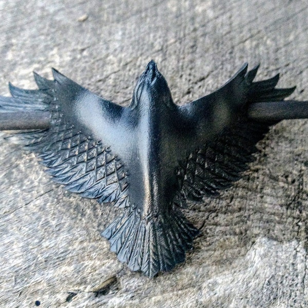 Raven hair barrette:Original,handmade,Raven,Crow,Birds,corvid,Hair accessories,Nordic,Runes,pagan,heathen, Viking,Gothic,Hair barrette,hair