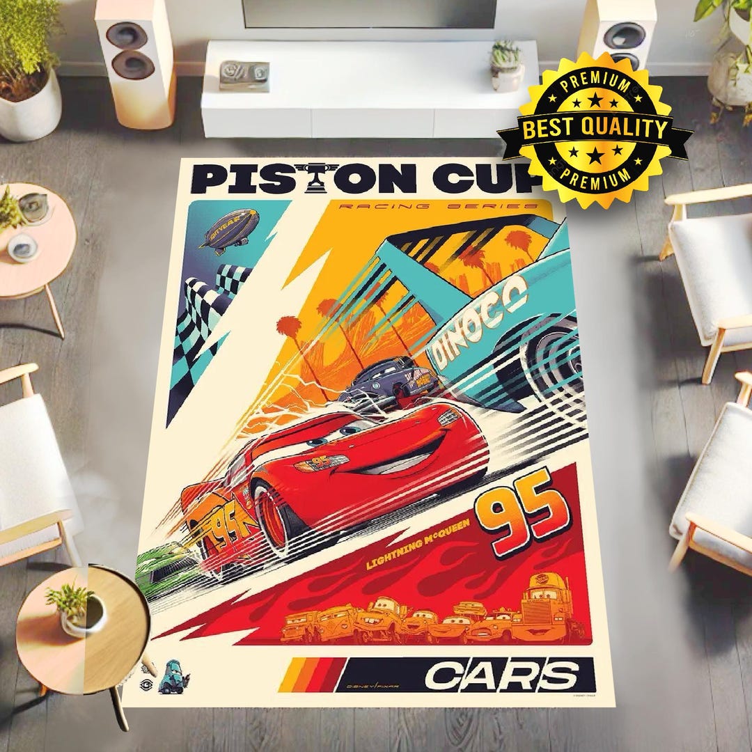 Face Rug Cars Cars Rug, Cartoon Style Racecar Carpet Non-slip Indoor Area Rug for ...