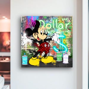 Pop Art Canvas Mickey Mouse Paintings Modern for New Interior Street Art Wall Artwork Abstract Wall Decoration