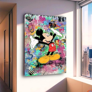 Colorful Pop Art Canvas Mickey Mouse - Modern Wall Decoration