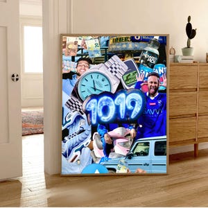 Poster rap tedesco con Pashanim e album 1019 – decorazione murale musicale in diverse dimensioni, a scelta con cornice