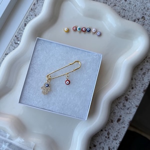 Custom Baby Evil Eye Pin: Judaica Hamsa & Star of David Protection