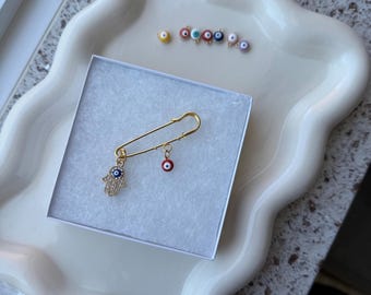 Pingle Porte-bonheur Bébé En Cristal Plaqué Platine Pour Poussette - Neuf Avec étiquette