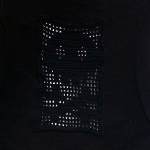 Upcycled cotton sweater vest with skull and bones insert size medium large image 4