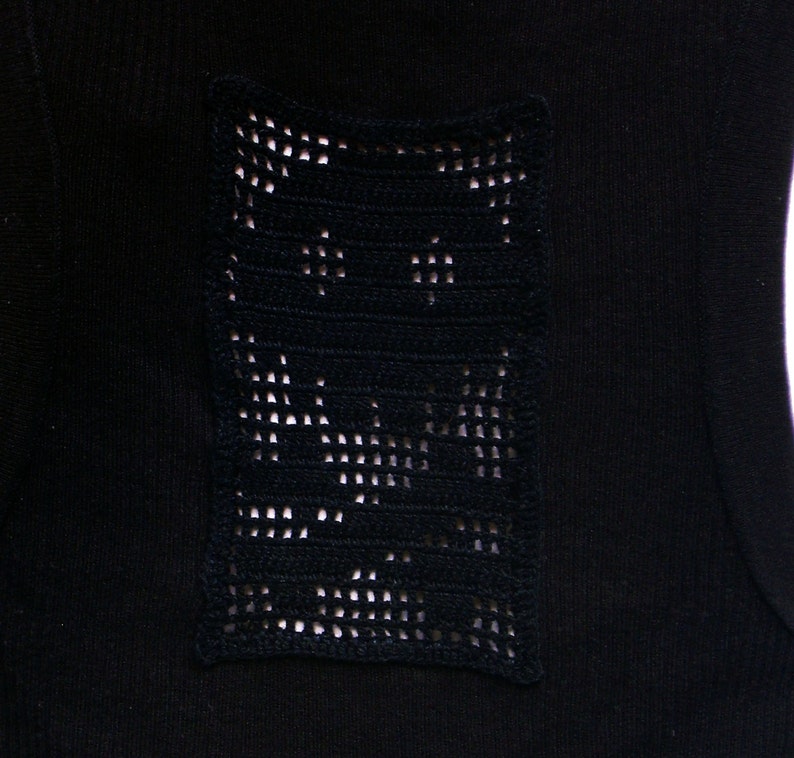 Upcycled cotton sweater vest with skull and bones insert size medium large image 4