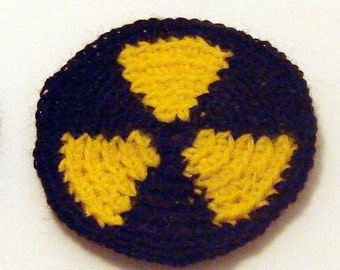 Radioactive patch in black and yellow acrylic