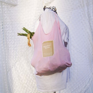 Pink upcycled tank top tote bag