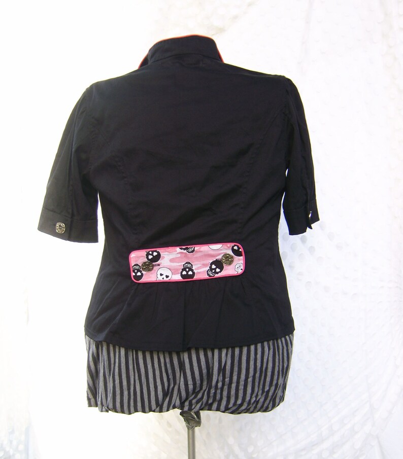 Short-sleeved double-breasted jacket with skull and camo lapels size extra large plus size