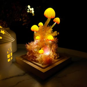 Luminária de mesa artesanal, luminária noturna em forma de cogumelo, luzes de fada, decoração de berçário, presente de aniversário