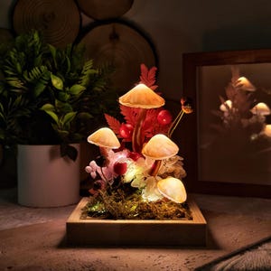Pilz Nachtlicht, Cottagecore Dekor, Handgefertigte Pilz Lampe, Bar Dekor, Housewarming Geschenk