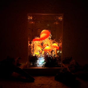 Mushroom Lamp, Customizable Lampshade, Handmade Forest Night Light, Orange Yellow Mushroom, Creative Gift