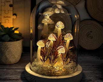 Whimsigoth Mushroom  Lamp, Handmade Mushroom Night Light, Nursery Decor, Enchanted Mushroom Gift
