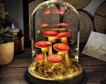 Fairy Handmade Mushroom Lamp, Whimsigoth Decor, Bedroom Decor, Art Deco Lamp, Cottagecore