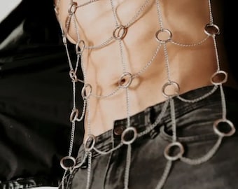 Handmade Chainmail Vest for Men • Handcrafted Chainmail Couture • Luxury Body Chain Designer • Statement Wear