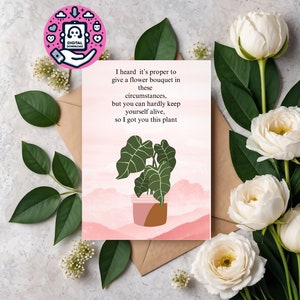 Biglietti d'auguri, biglietti di condoglianze, dolore, download digitale, cartolina, divertente, biglietti divertenti, biglietto con pianta, mi dispiace per la tua perdita, funerale