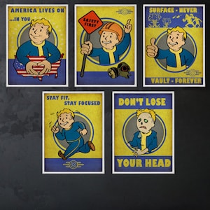 Fallout Poster Set of 5 - Instant Digital Download - Vault-Tec,Print Wall Art, Fallout Game -TV Show - High Resolution-Printable