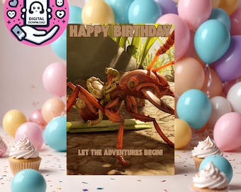 Grounded birthday card,grounded game, xbox,ant, birthday card, happy birthday, fun card, kids card, kids birthday card, digital download,