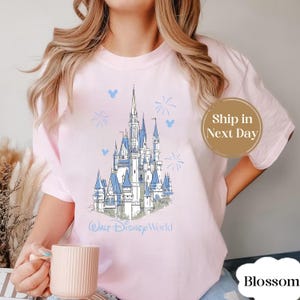 Comfort Color® Disney Magical Castle Shirt, Magic Kingdom Blue Coquette Shirt, Disney Castle Fairytale Shirt, Disneyworld Family Trip