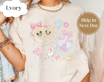 Coquette bow Mickey Minnie Heart Locket Baby tee Croptop tank, Magical World shirt, WDW Disneyland Girls trip Girly aesthetic baby tee