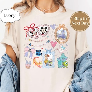 Retro Coquette Bows Mickey and Minnie Shirt, Disney World Shirt, Disney Girls Trip shirts, WDW Magic Kingdom, Disneyland Matching Girls Tee