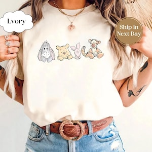 Comfort Colors® Winnie the Pooh and Friends Shirt, Vintage Tigger Piglet Eeyore Tee, Cute Disney Pooh Bear Shirt, Family Trip T-shirt