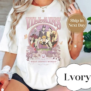 Comfort Color® Vintage Bösewichte Walt Disney Shirt Disney Halloween Shirt, Hexe Shirt, Disneyland Halloween Shirt, maleficen