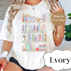 Princess Book Shirt, Disney Teacher Librarian Shirt, Disney Book Lover Shirt, Belle&#39;s Library Shirt, Disney Book Worm, Disney Kids Young Tee