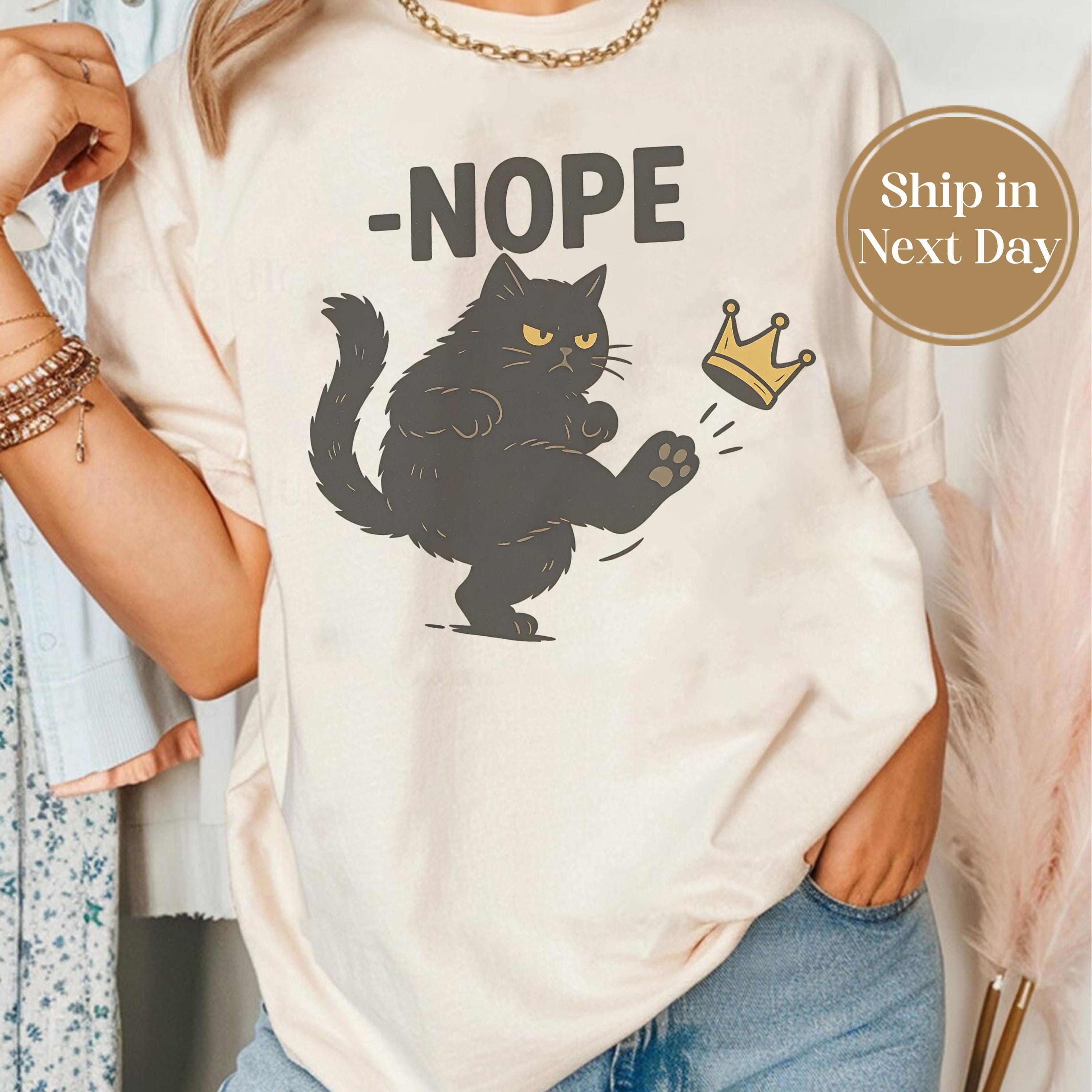 Keine Könige in Amerika schwarze Katze Shirt, keine Könige Shirt, lustiges politisches Meme T-Shirt, patriotisches Shirt, Lady Liberty Shirt, Shirt für soziale Gerechtigkeit