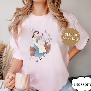 Watercolor Disney Belle Princess Shirt, Beauty and the Beast Tee, Tale as old as time, Girly aesthetic Disney Girls trip tee, Magic Kingdom