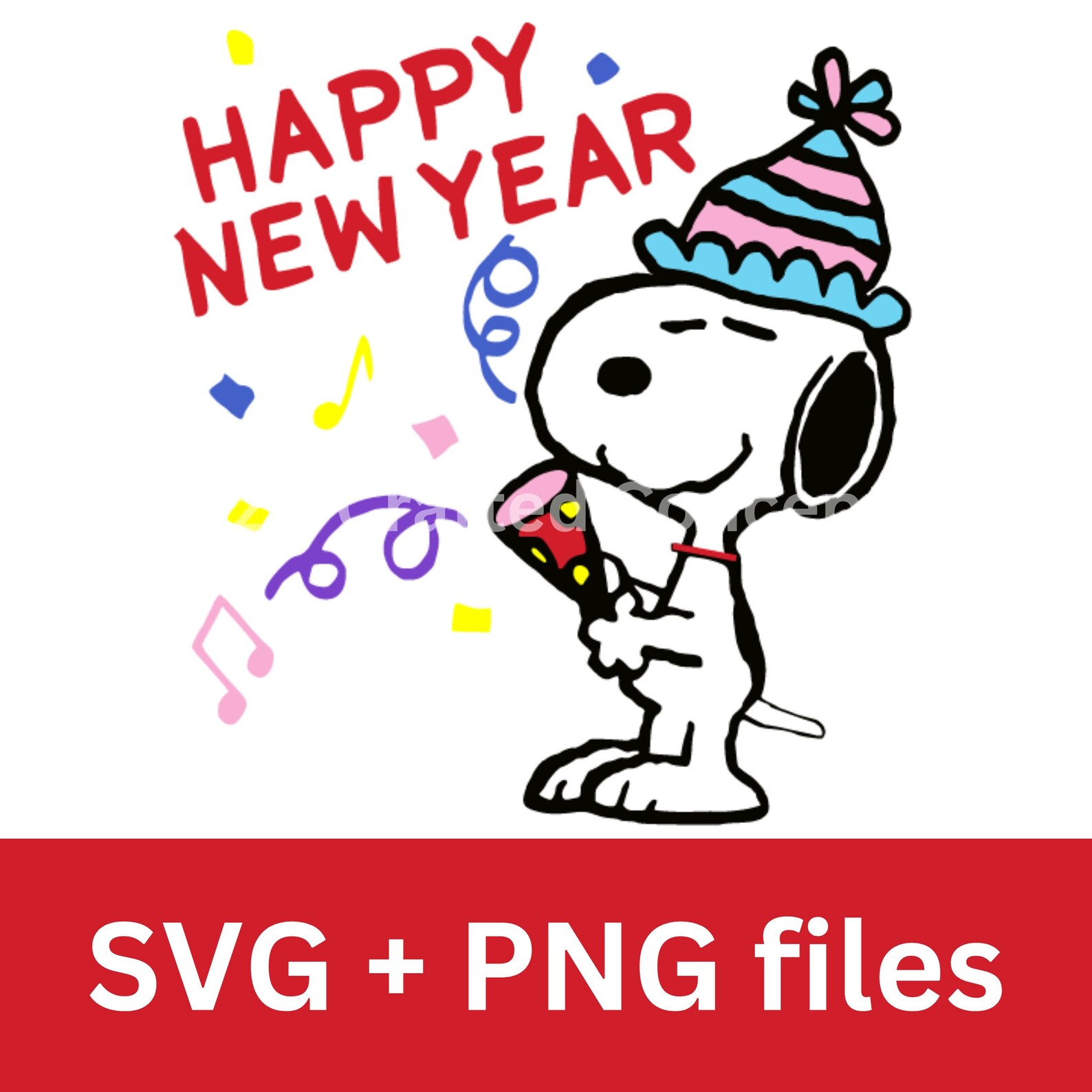Happy New Year Snoopy Svgpngdigital Downloaddiycut Filesublimation