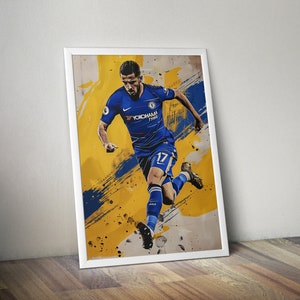Eden Hazard Poster | Sports Prints | Football Prints | Aesthetic Colors | Football Decor | Wall Decor Poster | Football Gifts