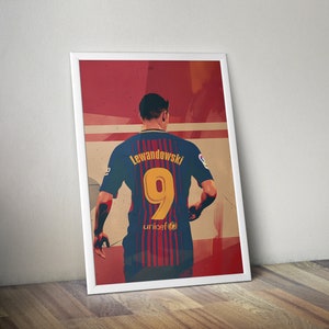 Robert Lewandowski Poster | Sports Prints | Football Prints | Aesthetic Colors | Football Decor | Wall Decor Poster | Football Gifts