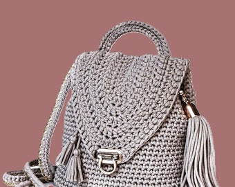 Crochet backpack pattern,easy Fashion backpack -Crochet Bag model-Crochet bag-Crochet bag pattern-Crochet tote-Crochet model PDF written bag
