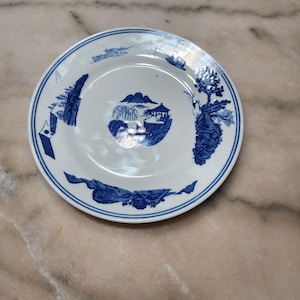 Blue and white porcelian plate. Chinese or Japanese